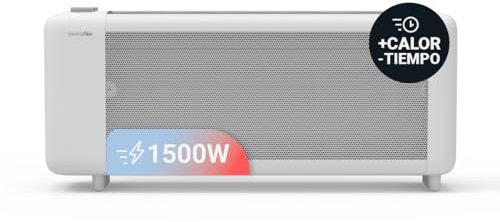 UNIVERSALBLUE Calefactor Mica 1500W Negro | Bajo Consumo | Calor Radiante y Convección | Silencioso