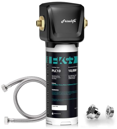 Frizzlife Filtro de agua para debajo del fregadero FK99 NSF/ANSI 53&42, elimina el 99,99% de cloro, plomo, mal sabor y olor, 0,5 micras