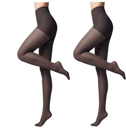 Conte elegant modellierende Damenstrumpfhose 2er Pack - ACTIVE 20 DEN - Stimuliert die Blutzirkulation formende Feinstrumpfhose Damen Strumpfhose - Farbe Schwarz Größe 5