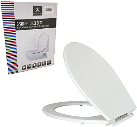 KARAN KING Ultrasoft Close Weiß WC-Sitz – Standard O-Form, einfache Installation, schnelle Reinigung, Premium-Komfort, Badezimmer-Armatur, kratzfest, Sitzbezug, universelle Passform