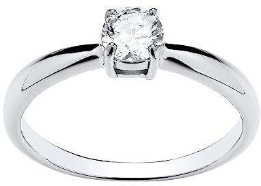 925 Sterling Silver 0.50ct CZ Solitaire Engagement Ring size J - U (P)