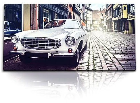 Paul Sinus Kunstdruck Bilder 120x60cm Deutschland Altstadt Oldtimer Auto Pflastersteine