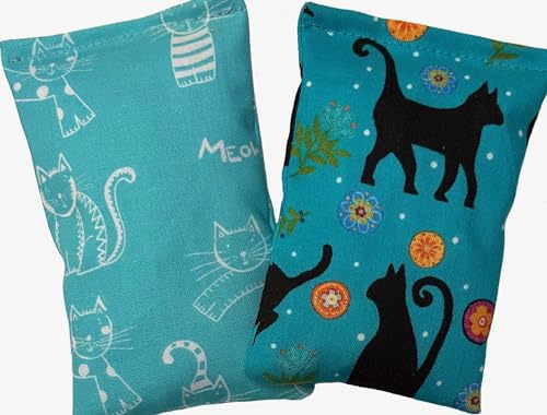 Johnson Pet Products Crazy Cat 2 Pack Catnip Pillow Sacks - Made in The USA-V2-Turquoise