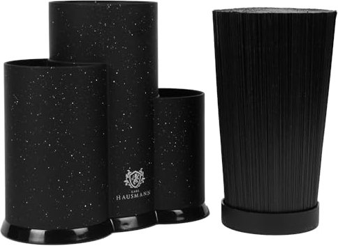 KARL HAUSMANN 3 in 1 Messerblock ohne Messer - Universal Messerblock - Unbestückte Messerblöcke aus Kunststoff Borsteneinsatz - Universal Knife Block - Messerbehälter - Messer Block Kuchen ohne Messer