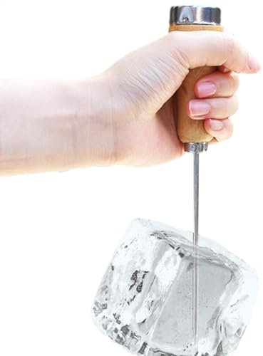 Eispickel Mit Holzgriff, Eisbrecher | Metall-Eiszerkleinerer Für Gefrierschrank, Eiswürfel & Gefrorene Reste – Robuster Eisstichel, Eisnadel Für Bar, Cocktails, Küche, Gastronomie, Getränke