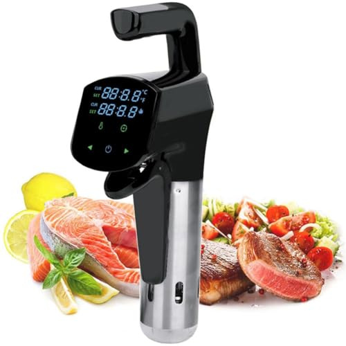 Sous Vide Baths de Agua, 1800W WiFi Sous Vide Precision Cooker con Pantalla LCD: Olla de cocción Inteligente para filetes, Pollo, Pescado, Verduras, 25 ° C -95 ° C Control de Temperatura precisa
