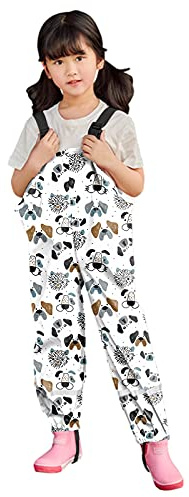 Generisch Pantalones de lluvia para niños, sin forro, mono impermeable unisex, pantalones de Buddelhose Winddicht Outdoorhose con tirantes, traje de lluvia impermeable, pantalones de barro de un solo
