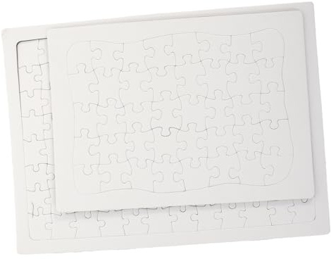 ERINGOGO 2 Sets DIY Blank Jigsaw Puzzles for Painting and Drawing Rectangular Sublimation Puzzle Kits with Frame Design Reusable Craft Activity for Boys