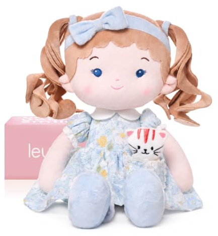 LeyaDoll mjuk tygdocka (40 cm), födelsedag & dopgåva för flickor – kärleksfull babyleksak 0–3 år – min första skyddsängel