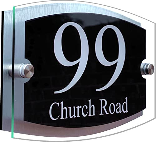 Solar LED 3D House Numbers Plaques Door Numbers Street Name Sign for Walls and Doors