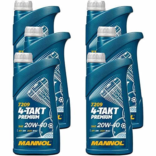 QR-Parts Set 85457176 MN7209-1 6x MANNOL 1 Liter 7209 4-Takt Premium Motorradöl API SM JASO MA2