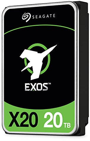 Seagate Exos X20, 20TB, 3,5 pollici SATA 6Gb/s, 7200 RPM, 2,5M MTBF, 512e e 4Kn FastFormat, disco rigido a bassa latenza con cache avanzata (ST20000NM007D)