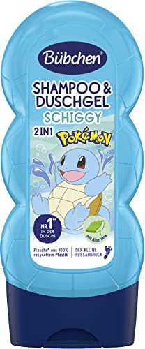 Bübchen Pokémon Schiggy Edition Shampooing et Gel Douche pour Enfants, 230 ml