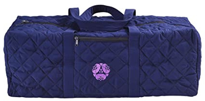 Hugger Mugger Quilted Yoga Mat Bag - fits Most Yoga mats with Extra Room for Props, 100% Durable Cotton, Double Handles, Inside and Outside Zipper Pockets