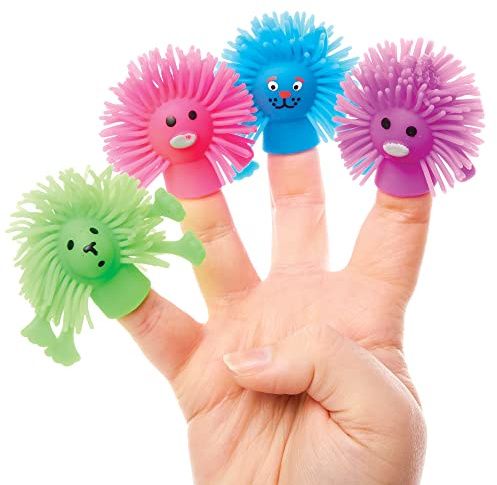 Baker Ross FX672 Marionnettes à doigts Hérissons - paquet de 8, pour remplir les pour remplir les sacs de fête des enfants