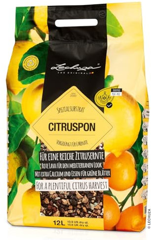 LECHUZA Substrat de plantation Citruspon 12 litres | pour plantes d'agrumes | Sans tourbe et pré-fertilisé | 19540