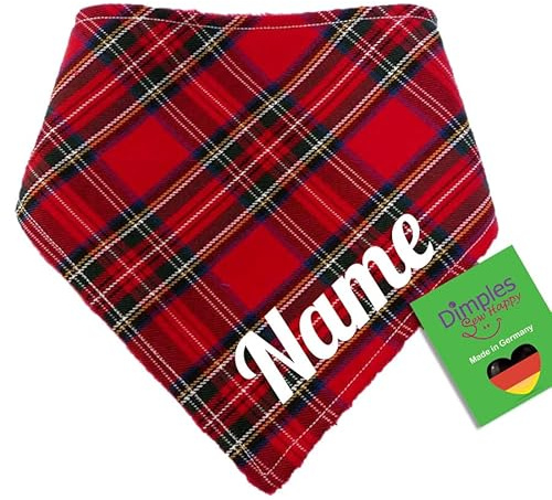 Dimples Cane Foulard personalizzato – Foulard con nome del cane – Testo desiderato – Regalo per cani – Accessorio per cani fatto a mano