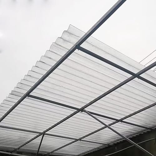 Wellplatten,2mm Dachplatten,Transparent Kurzrollen,FRP-Tageslichtplatten,Wetterfest/UV-Beständig Dachblech für Gerätehaus,für Gewächshaus Carports,1/3/6/8/13/14 Stück (0.9x1.5m/35x59in,1 Pcs)
