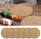 Craft Trade Handgewebt Geflochten Natür Jute Tischset Reversibel Rund Tisch Tischmatte Set Rustikal Vintage Jute-Tischsets für Dekor Küche und Esstisch- 6er-Set