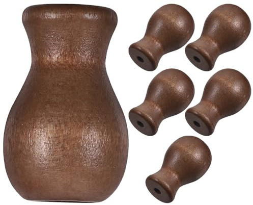 TOYANDONA 6 Perillas de Borlas de Madera Marrón para Cordón de Persianas, Accesorios para Cortinas Enrollables, Soportes Decorativos para Ventanas Hogar