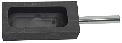 LLF Molde de lingote de grafito dorado y plateado para derretir fundición y refinar con barra de metal (2 kg), 2kg, Grafito Metal