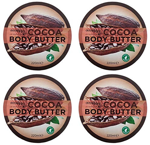 Derma V10 Body Butter Moisturising Cream Vegan Friendly 4 Pack (Cocoa)