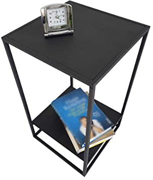 KUHEIGA Beistelltisch Schwarz, Nachttisch Metall, Blumentisch, Deko-Tisch