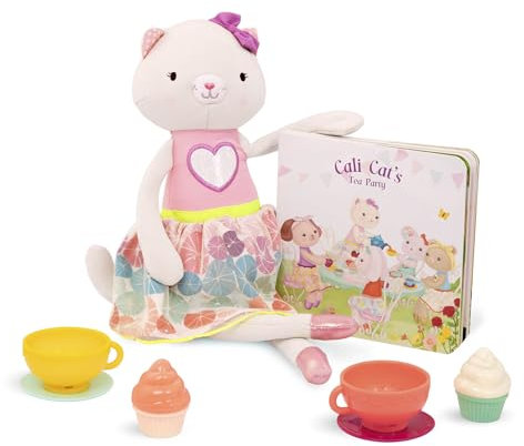 B. toys - Tippy Toes - Cali Katze Spielset - Teeparty-Set - Plüsch-Katzenpuppe - Pappbuch - Becher & Spielnahrung - 2 Jahre +