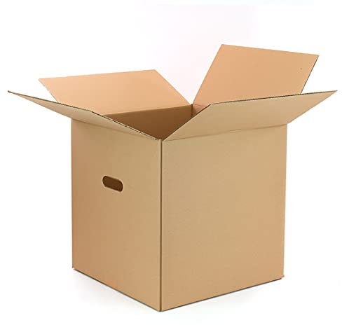 ONLY BOXES Lot de 10 boîtes en carton pour déménagement et transport Boîte avec poignées pour une utilisation facile Dimensions 40 x 40 x 40 cm Boîte en carton ultra résistante 100% écologique AMA612