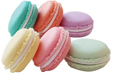 6pcs Macarons Scatola, Cute Mini Macarons la Collana Orecchini Anelli Ring Box Multi Funzione Caso Macaron