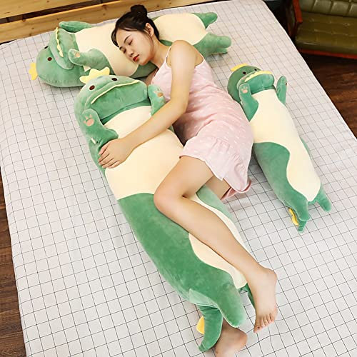 70 cm långa dinosaurier sidosovkudde, mjukisdjur kramkudde lång kastkudde fylld plysch gris räv plyschdjur soffkudde leksak för barn pojkar flickor present