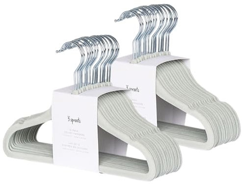 3 Sprouts - Kinder Kleiderbügel aus Samt – rutschfeste Kleiderbügel für Baby & Kleinkinderkleidung - 30 Stück - Grün