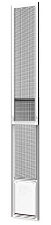 Hakuna Pets Panneau d'insertion de Porte de Patio pour Animaux de Compagnie – Convient aux Rails de Porte de 155 cm à 214 cm Maximum, Maille résistante aux UV, Porte magnétique et verrouillable pour