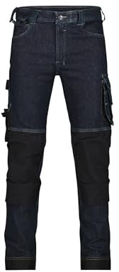 DASSY® Kyoto Stretch-Arbeitsjeans mit Kniepolstertaschen - Größe 54 - JEANSBLAU/SCHWARZ