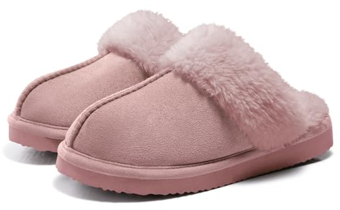 Litfun Fuzzy Slippers for Women Memory Foam Indoor House Shoes