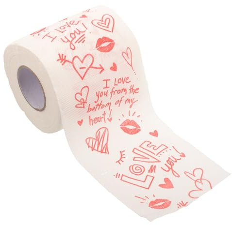 SOLUSTRE Toilettenpapierrolle Zum Valentinstag Romantisches Liebesherz Bedrucktes Toilettenpapier Lustiges Geschenk Zum Valentinstag Oder Jahrestag