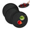 Relaxdays Vassoio Antiscivolo, Set da 3, Rotondo Ø 40 cm, da Portata, per Servizio Ristorante, Bar, Cucina Casa, Nero, Gomma