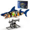 Large Mechanical Toy Building Blocks Set - 687Pcs Kids Building Blocks Kit with Stand & Lights, Animal Building Kit Decorations Gift for Birthday Christmas Adults Teens Boys Kids Age 8+,Shark