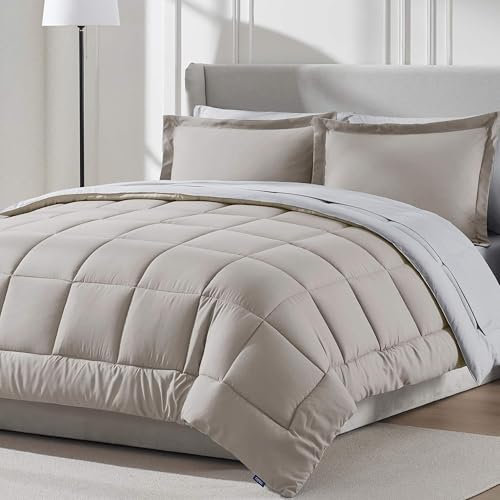 Nestl 7 Piece Full Comforter Set β Linen Reversible Bed in a Bag β Complete Full Size Bedding Set with Sheets, Pillowcases and Shams