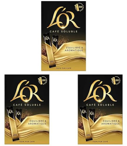 L'Or Café Soluble 80 Sticks Classique (Lot de 3)