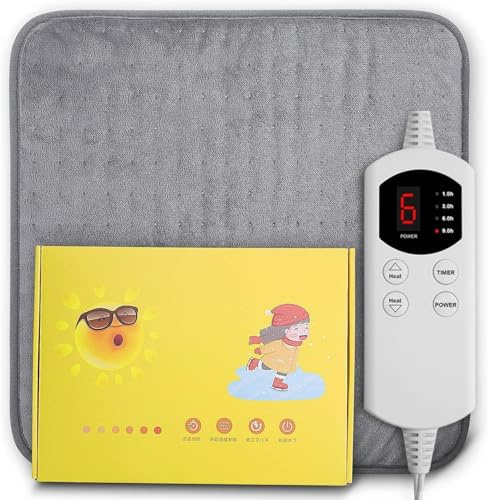 Extra Large Therapeutic Heating Pad 18x18 for Back, Neck, and Shoulder Pain Relief – 6 Heat Settings, Auto Shut-Off, Washable Soft Flannel for Moist & Dry Heat Therapy Suitable for Office Home