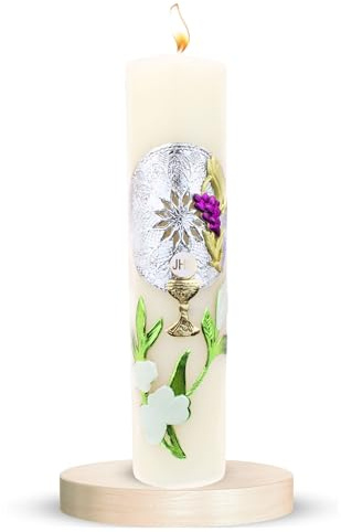 Authenthic First Communion Candle Made by Mexican Artisans at La Villa de Guadalupe | Vela de Primera comunion para niño o niña | Vela para Primera comunion para niña | First Communion Candle Set