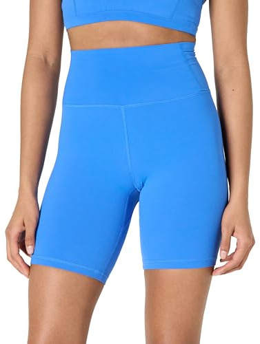 Amazon Essentials Damen Sportliche Anschmiegsame FormFlex-Radlerhose mit Taschen und Hoher Taille, 17,8cm Beininnenlänge, Ozeanblau, L