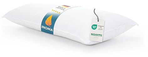 INOMA Cojín de bienestar Bali Fest – Mezcla de plumas ultra suave y plumón (90% plumas, 10% plumón), fabricado en Alemania, Öko-Tex, hipoalergénico, transpirable, todo el año