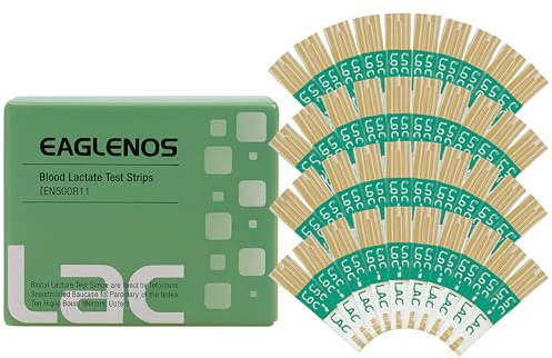 Eaglenos Gold Electrode Lactate Test Strips, High Accuracy for Reliable Results, Perfect for Coaches and Labs,Pack of 50 Count