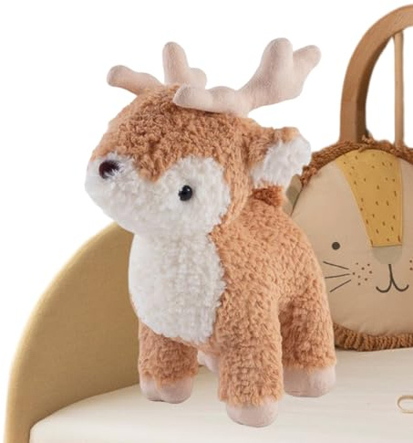 Jouet cerf - Figurine de de Renne de 9,8 Pouces - Peluche Douce - Idéal pour, Adultes, Filles, Petite Amie, Saint-Valentin, Anniversaire - Peluche décorative pour canapé