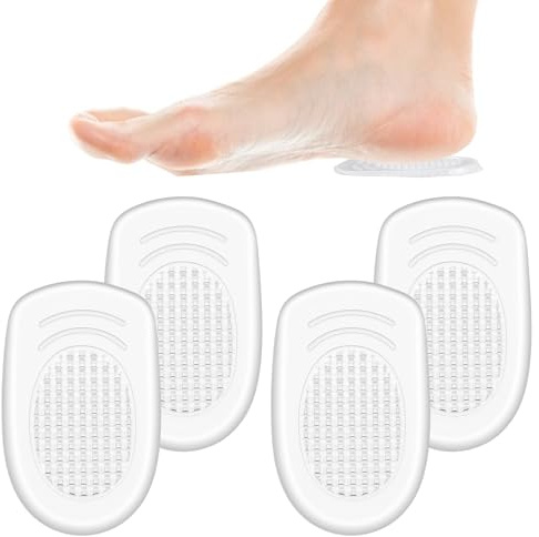 Fyra återanvändbara silikon gel fotbäddar med anti-slip grepp - Stötdämpande - För kvinnor - Genomskinlig