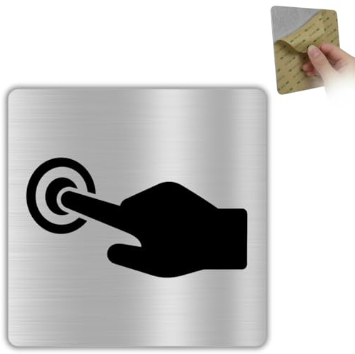 LEIASA | Señal Timbre - 10x10 cm - Aluminio - Toque el Timbre para Entrar