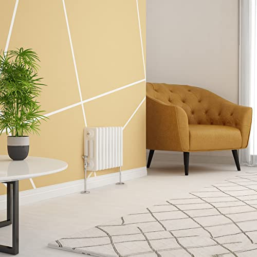 Warmehaus Traditional Radiator Triple Column White Horizontal Cast Iron Style Central Heating Radiator -300 x 425mm
