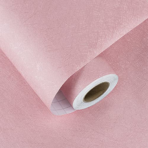 HotDecor Dekofolie Möbelfolie Selbstklebende Tapete Rosa PVC Klebefolie Matt für Küchenarbeitsplatte Abwaschbar Tapeten Wohnzimmer Vinyl Rosa Folie für Möbel Küchenschränke Strukturtapete 60cm X 300cm